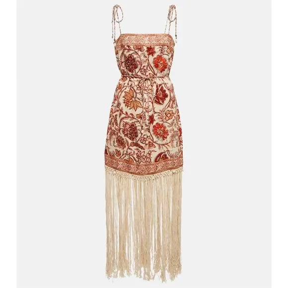ZIMMERMANN Vitali Fringe Maxi Dress in Cotton - Picture 1 of 16